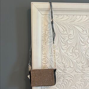 New With Tags Black and Gold Studded Crossbody Bag
